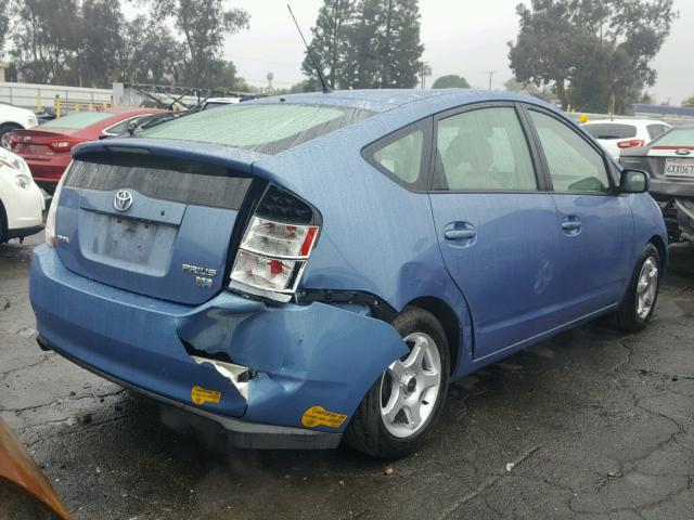 JTDKB20U440091409 - 2004 TOYOTA PRIUS BLUE photo 4