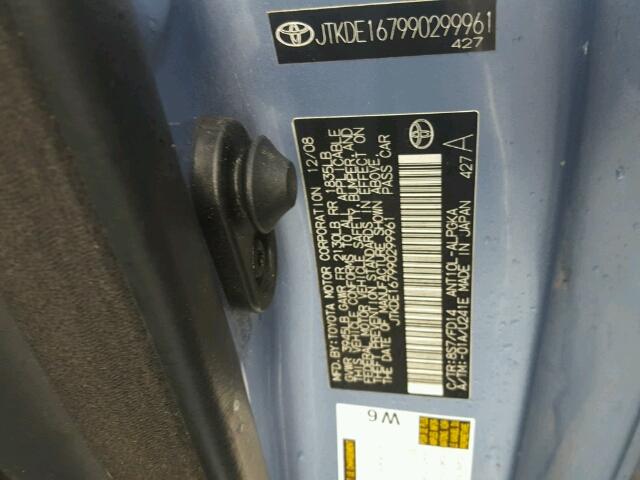 JTKDE167990299961 - 2009 TOYOTA SCION TC 蓝色 照片 10