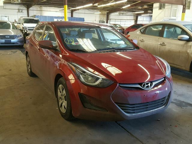 5NPDH4AE3GH700927 - 2016 HYUNDAI ELANTRA SE RED photo 1