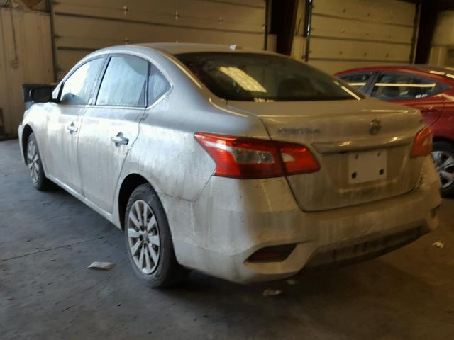 3N1AB7APXHL698637 - 2017 NISSAN SENTRA S SILVER photo 3