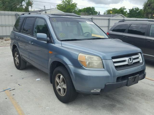 5FNYF28556B024558 - 2006 HONDA PILOT EX BLUE photo 1