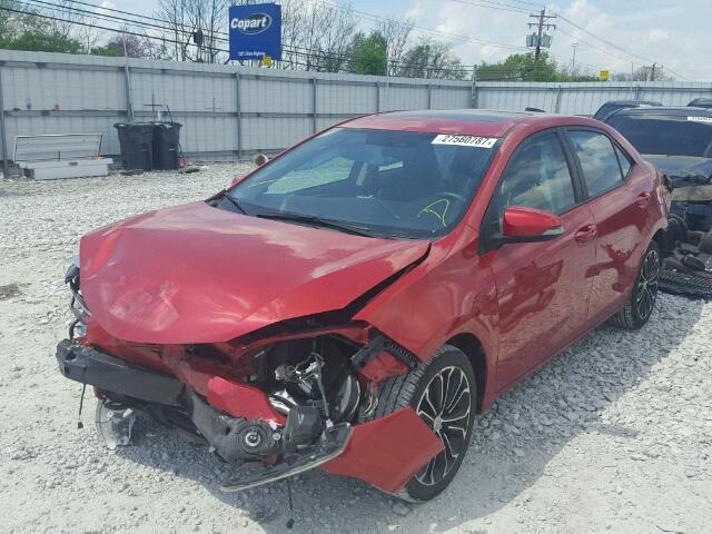 2T1BURHEXEC016172 - 2014 TOYOTA COROLLA L RED photo 2