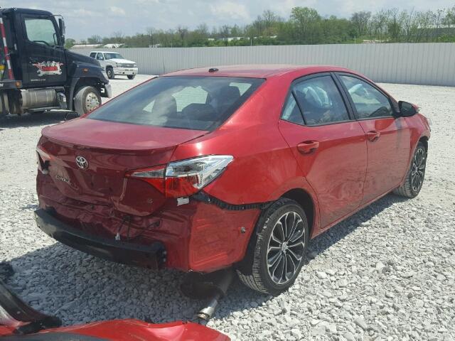 2T1BURHEXEC016172 - 2014 TOYOTA COROLLA L RED photo 4