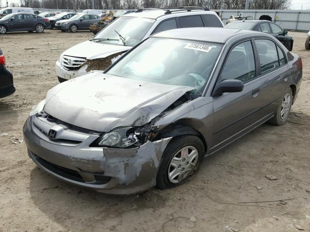 2HGES16355H552783 - 2005 HONDA CIVIC DX V GRAY photo 2