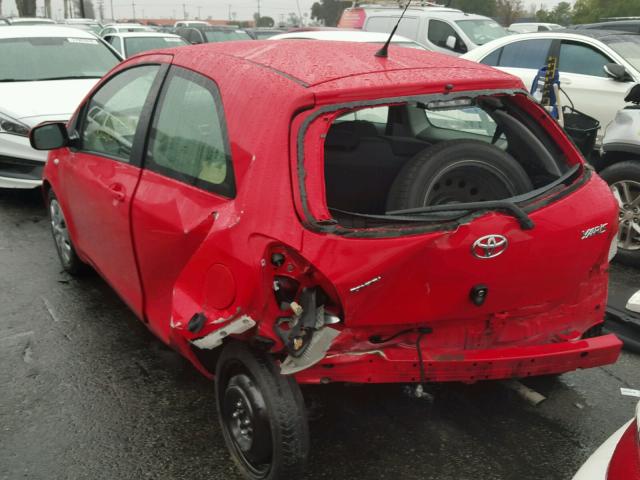 JTDJT4K32A5319012 - 2010 TOYOTA YARIS RED photo 3