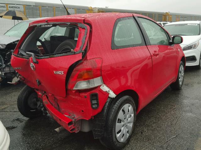 JTDJT4K32A5319012 - 2010 TOYOTA YARIS RED photo 4