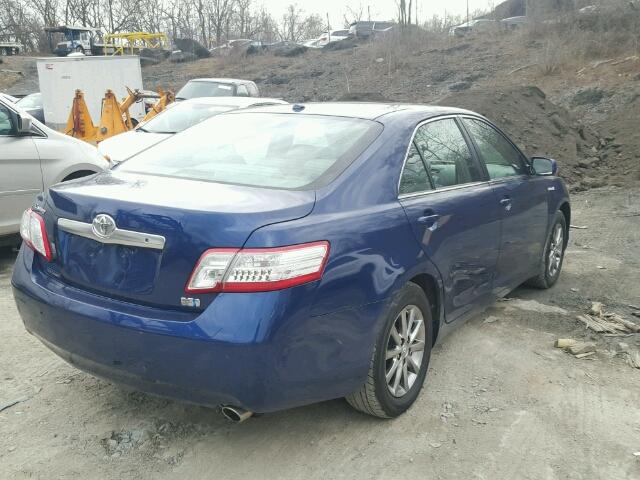 4T1BB3EK4BU136203 - 2011 TOYOTA CAMRY HYBR BLUE photo 4