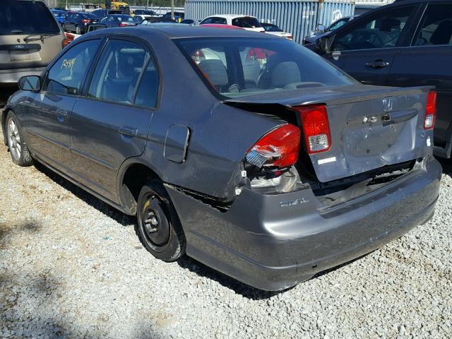 JHMES96654S015425 - 2004 HONDA CIVIC HYBR GRAY photo 3