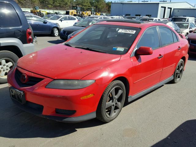 1YVHP84C255M36208 - 2005 MAZDA 6 I RED photo 2