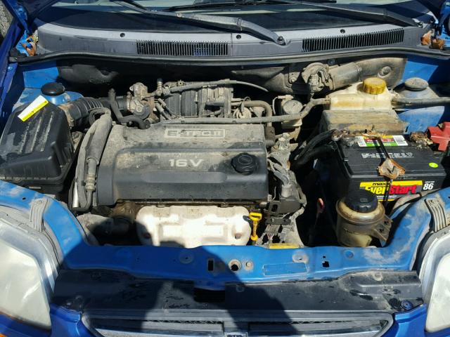 KL1TD52605B358752 - 2005 CHEVROLET AVEO BASE BLUE photo 7