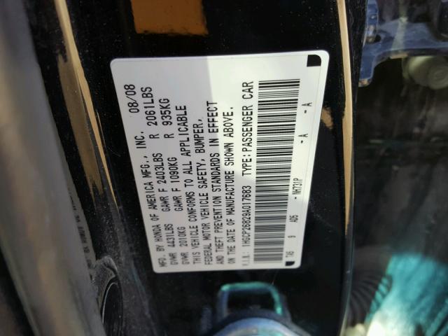 1HGCP26829A017683 - 2009 HONDA ACCORD EXL BLACK photo 10