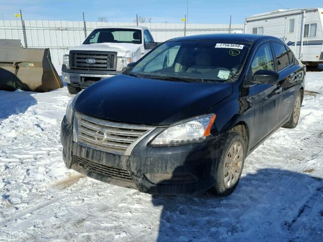 3N1AB7AP8DL695388 - 2013 NISSAN SENTRA S BLACK photo 2