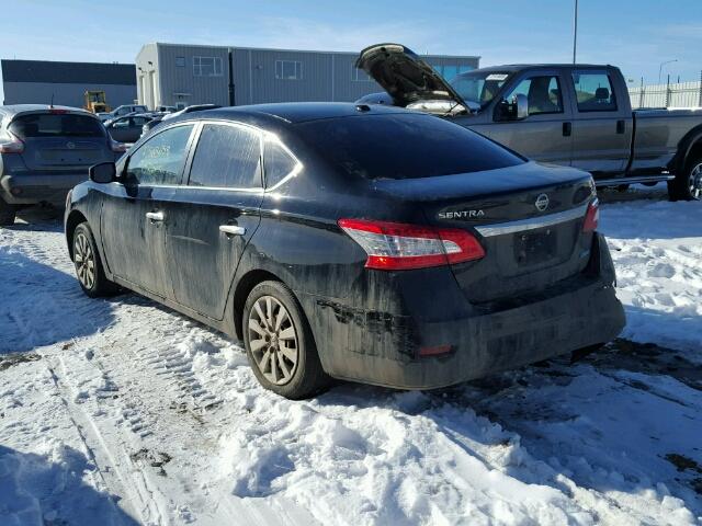 3N1AB7AP8DL695388 - 2013 NISSAN SENTRA S BLACK photo 3