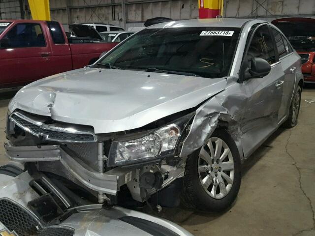 1G1PC5SH0B7102634 - 2011 CHEVROLET CRUZE LS SILVER photo 2