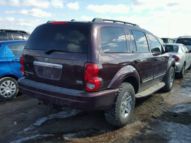 1D4HB58DX4F239255 - 2004 DODGE DURANGO LI MAROON photo 4