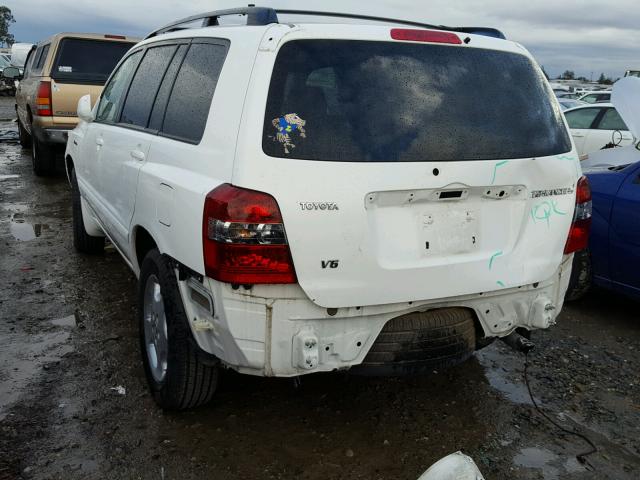 JTEDP21A660097421 - 2006 TOYOTA HIGHLANDER WHITE photo 3