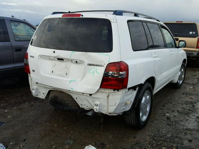 JTEDP21A660097421 - 2006 TOYOTA HIGHLANDER WHITE photo 4