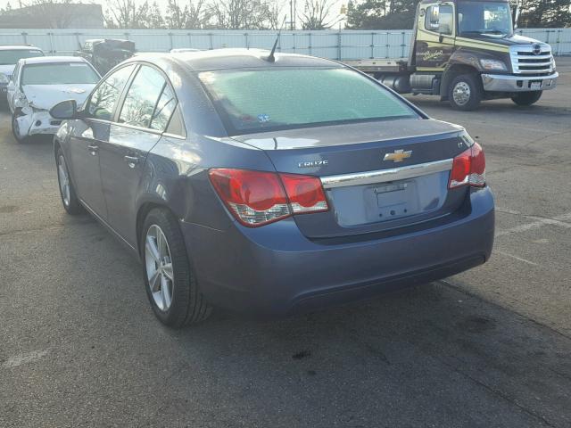 1G1PE5SB1D7302429 - 2013 CHEVROLET CRUZE LT BLUE photo 3