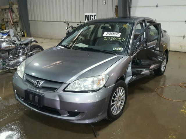 2HGES26765H594842 - 2005 HONDA CIVIC EX SILVER photo 2