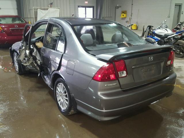 2HGES26765H594842 - 2005 HONDA CIVIC EX SILVER photo 3