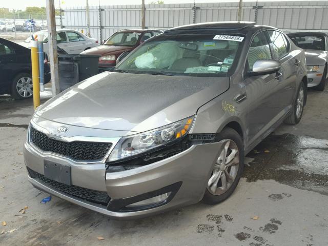 5XXGN4A78DG106199 - 2013 KIA OPTIMA EX GRAY photo 2