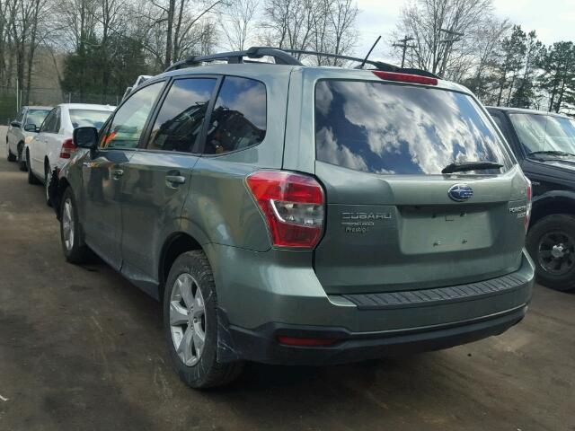 JF2SJAEC8EH423398 - 2014 SUBARU FORESTER 2 GREEN photo 3