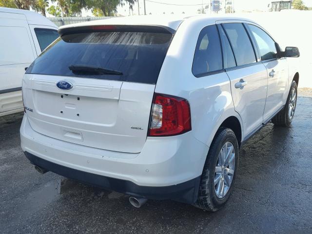 2FMDK3JC0CBA67265 - 2012 FORD EDGE SEL WHITE photo 4