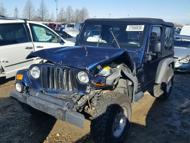 1J4FA49SX4P794340 - 2004 JEEP WRANGLER / BLUE photo 2