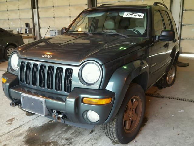 1J4GL58K42W266978 - 2002 JEEP LIBERTY LI GREEN photo 2