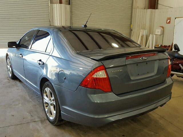 3FAHP0HA0CR427961 - 2012 FORD FUSION SE BLUE photo 3