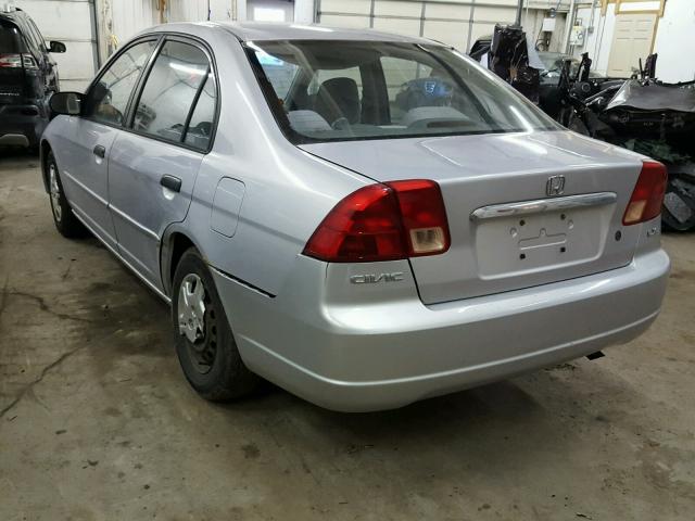 1HGES155X1L066101 - 2001 HONDA CIVIC LX SILVER photo 3