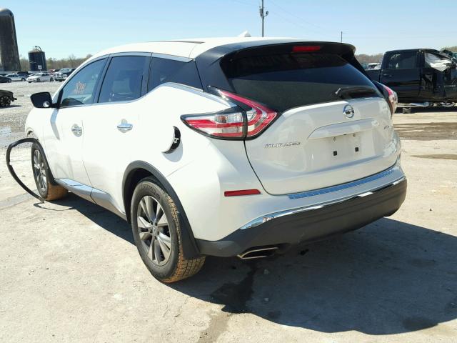 5N1AZ2MH2FN227848 - 2015 NISSAN MURANO S WHITE photo 3