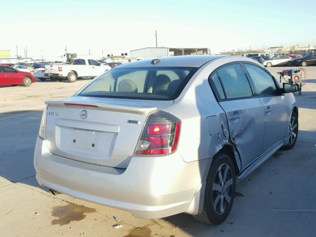 3N1AB6APXCL643818 - 2012 NISSAN SENTRA 2.0 SILVER photo 4