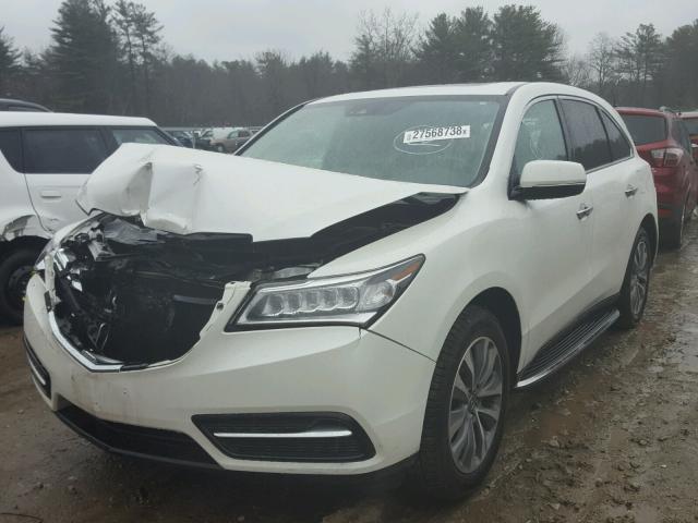 5FRYD4H67GB027813 - 2016 ACURA MDX TECHNO WHITE photo 2