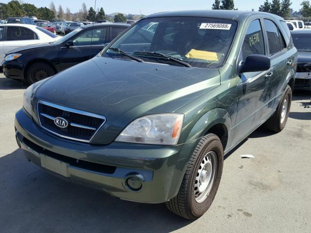 KNDJD733835066326 - 2003 KIA SORENTO EX GREEN photo 2