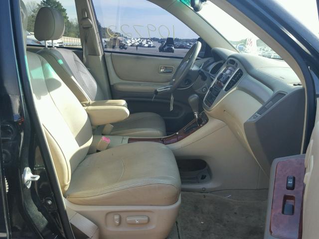 JTEDP21A350072586 - 2005 TOYOTA HIGHLANDER BLACK photo 5