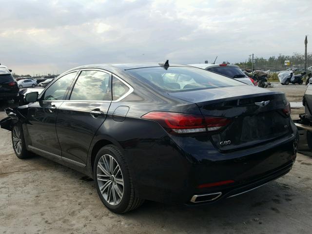 KMHGN4JE5JU248140 - 2018 GENESIS G80 BASE BLACK photo 3