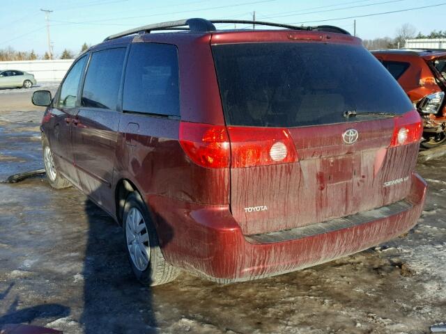 5TDZK23CX9S272665 - 2009 TOYOTA SIENNA CE MAROON photo 3