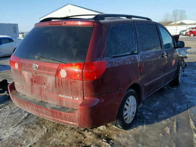 5TDZK23CX9S272665 - 2009 TOYOTA SIENNA CE MAROON photo 4