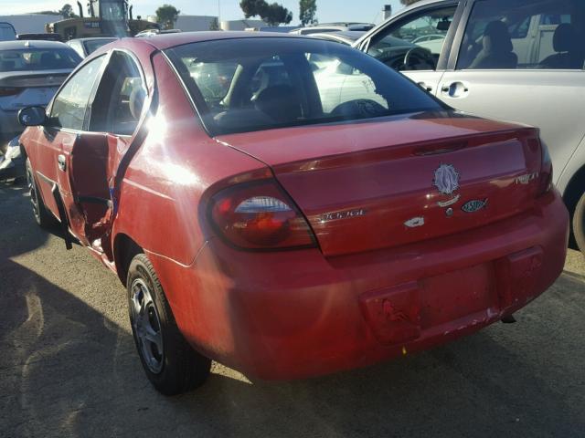 1B3ES26C05D247940 - 2005 DODGE NEON BASE RED photo 3