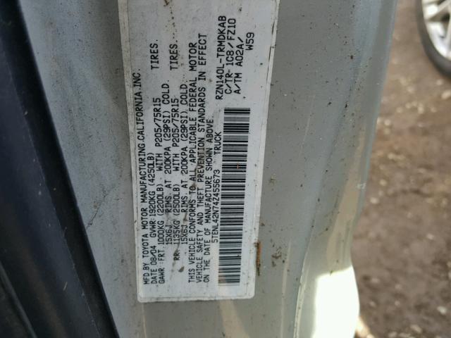 5TENL42N74Z455673 - 2004 TOYOTA TACOMA SILVER photo 10