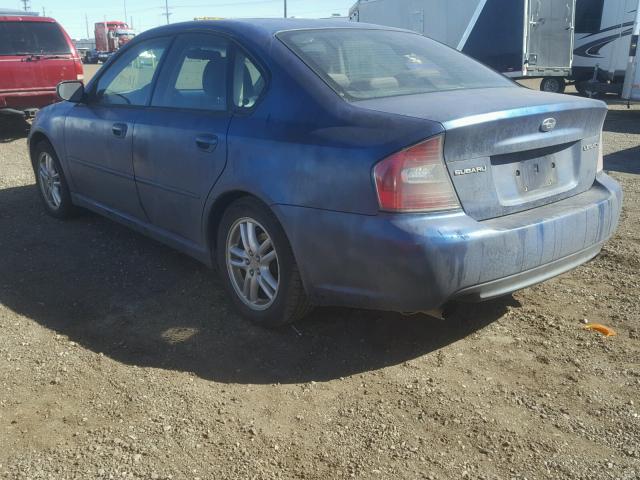 4S3BL616856222876 - 2005 SUBARU LEGACY 2.5 BLUE photo 3