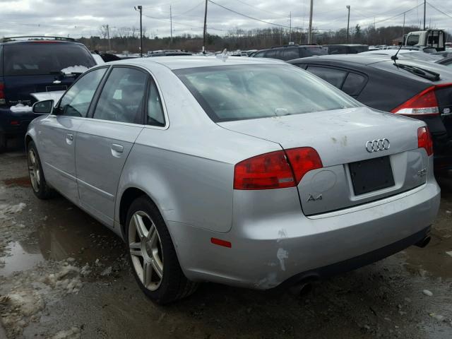 WAUDF78E87A071067 - 2007 AUDI A4 2.0T QU GRAY photo 3