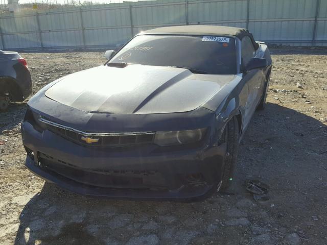 2G1FD3D35F9287797 - 2015 CHEVROLET CAMARO LT BLUE photo 2