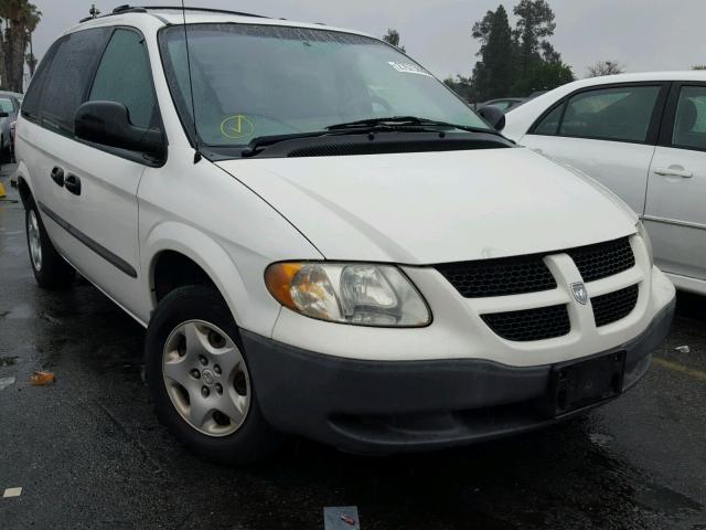 1B4GP25332B636408 - 2002 DODGE CARAVAN SE WHITE photo 1