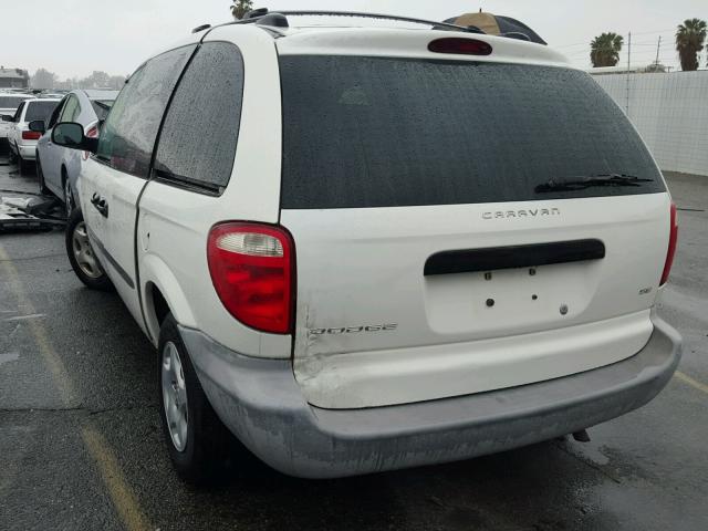 1B4GP25332B636408 - 2002 DODGE CARAVAN SE WHITE photo 3