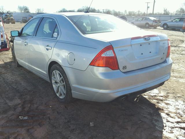 3FAHP0JG8AR379377 - 2010 FORD FUSION SEL SILVER photo 3