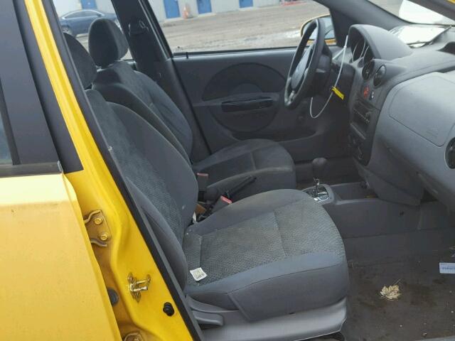 KL1TD62625B323958 - 2005 CHEVROLET AVEO BASE Sarı foto 5