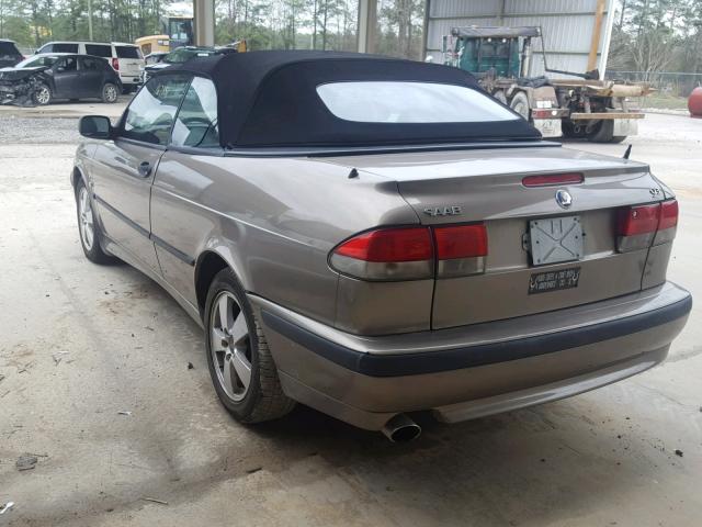 YS3DF78K727016133 - 2002 SAAB 9-3 SE BROWN photo 3