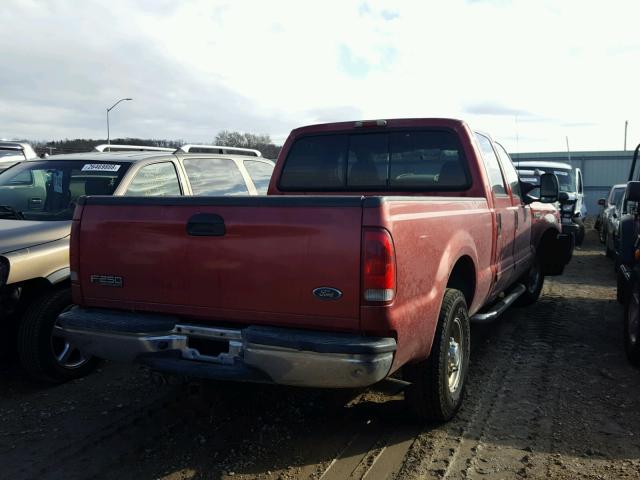 1FTNW20L92EB41603 - 2002 FORD F250 SUPER RED photo 4